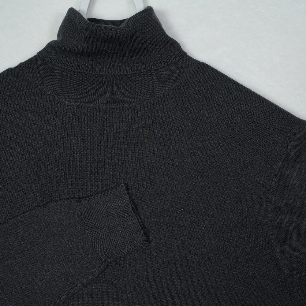 Polo Ralph Lauren Men Wool Silk Cashmere Turtleneck Sweater Black Italian Yarn M